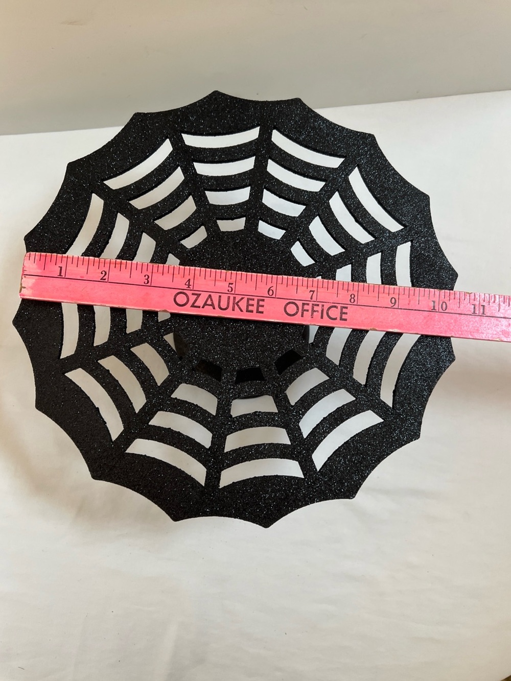 Halloween Spiderweb Cake Stand Cup Cake Pie Food Display Black Bling Glitter - Picture 6 of 6